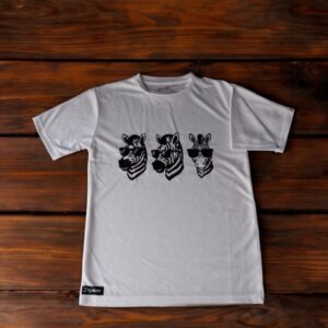 White with funky zebra easy wear t-shirt